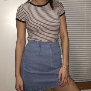 striped ribbed knit tee